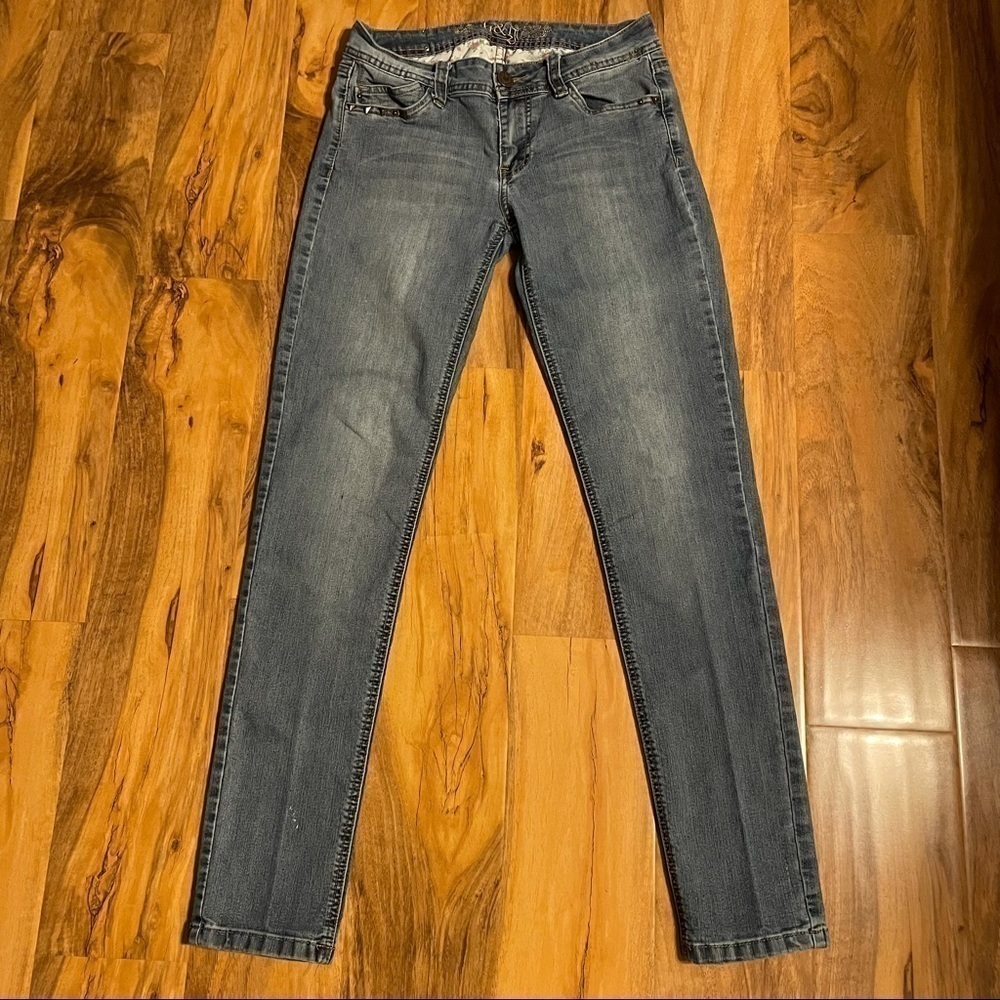 h&g Skinny Straight Jeans Size 7 Stretch Denim Mid Rise Blue